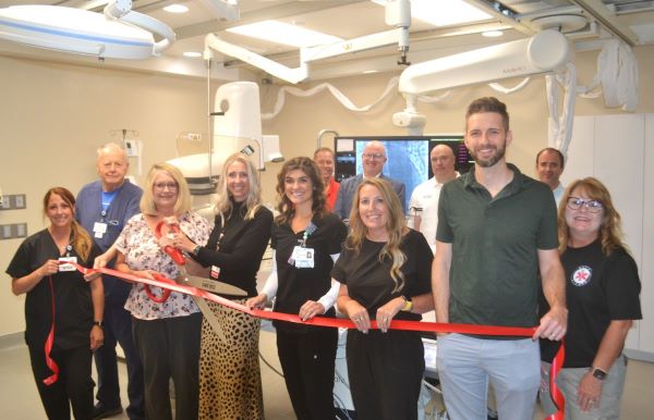 NNRH providers, staff and board members celebrate the opening of the upgraded Cath Lab in late 2023.