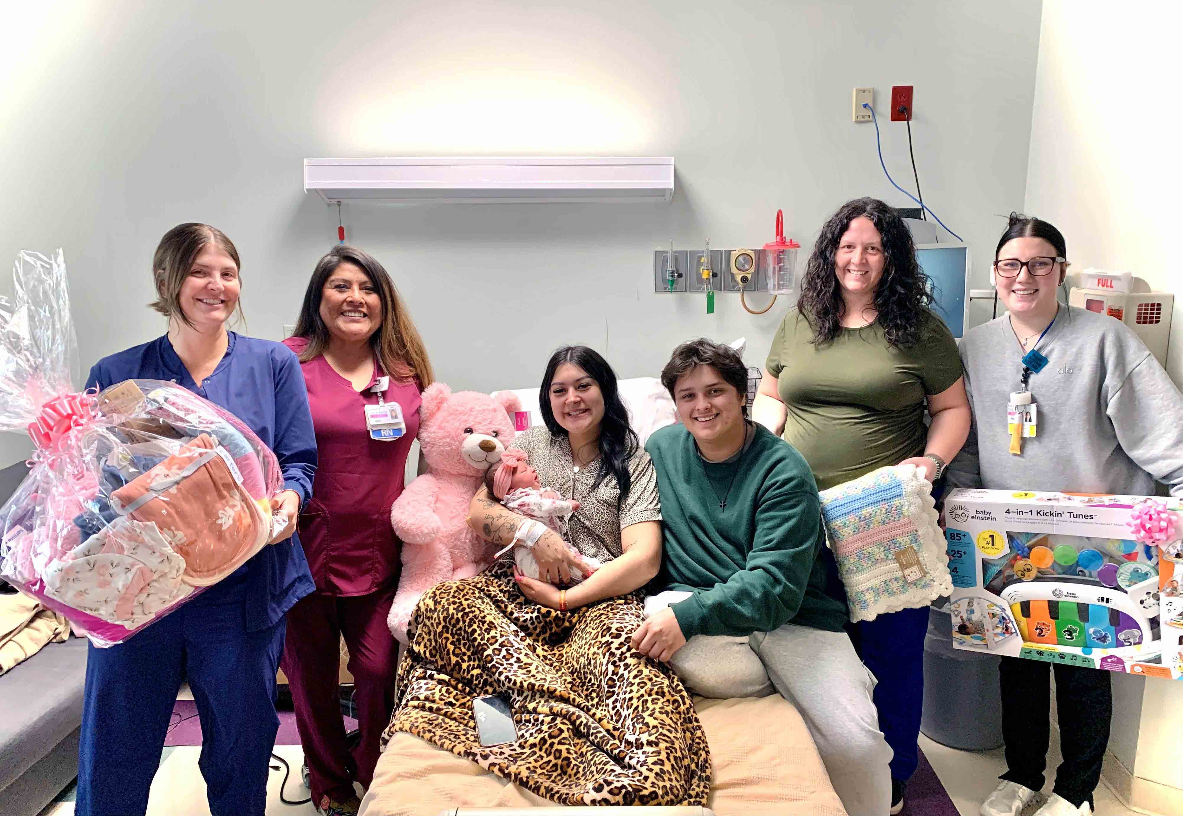 New-Year-Baby-with-Nurses-2026-web Staff members from NNRH present gifts to Xaliana, the